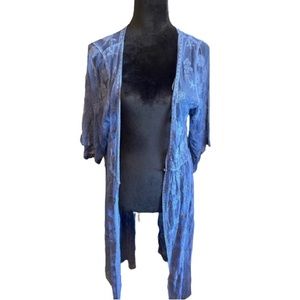 Blue lace duster kimono